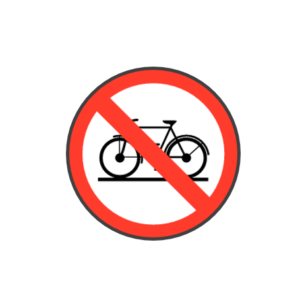 Fout geparkeerde fietsen worden buiten de poort geplaatst!